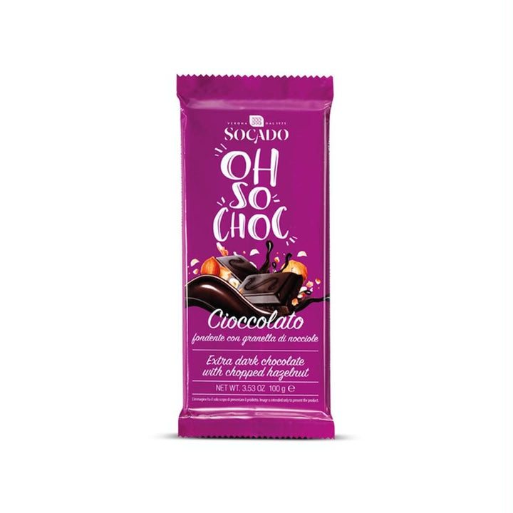 Oh So Choc Extra Dark Chocolate with Hazelnut Crumbs 100g