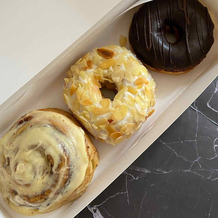 Donut Combo Box CAD (Cinnamon Roll + Almonds & Cream + Dark Chocolate)