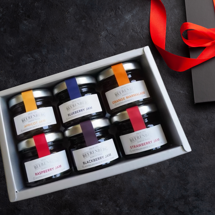 Gluten-free 6-Jam Gift Set by Beerenberg (Blackberry, Blueberry, Orange Marmalade, Strawberry, Raspberry, Apricot)
