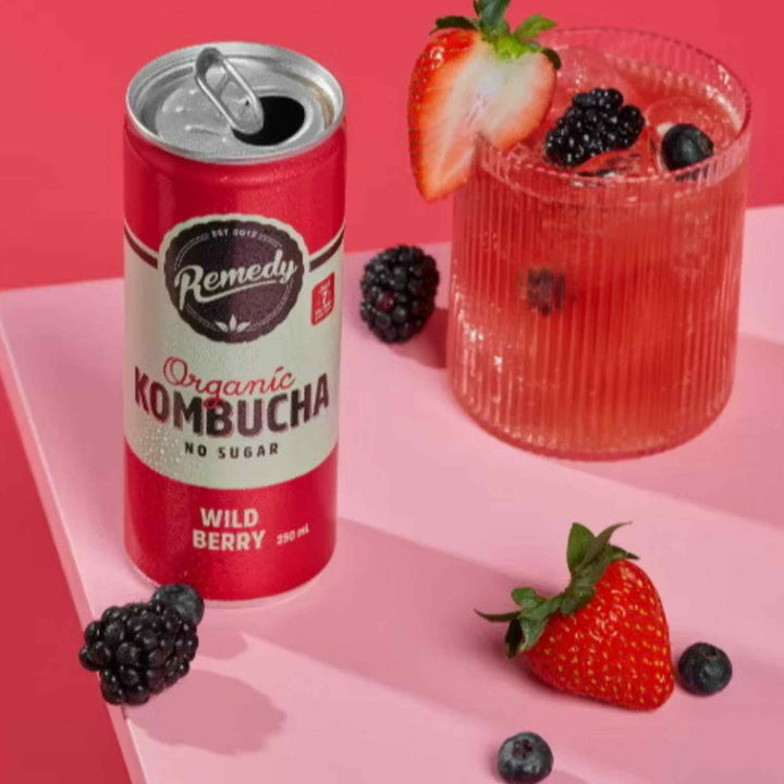 Wild Berry Sugar-free Organic Kombucha 250ml Can
