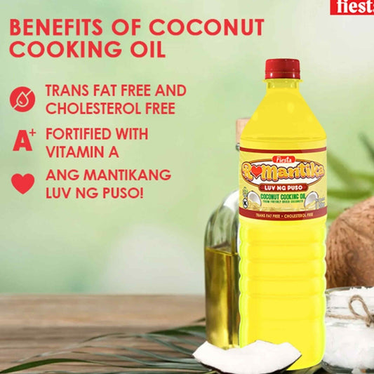 100% Pure Coconut Cooking Oil 1 Liter by Fiesta Romantika