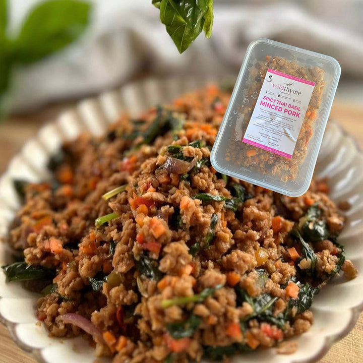 WT Spicy Thai Basil Minced "Pork" (SOLO | Approx. 250g in 500ml Tub)