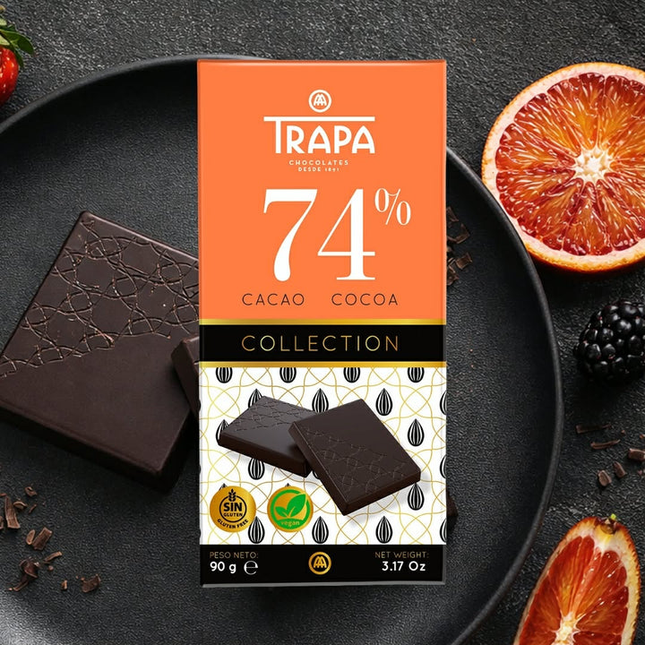 Trapa 74% Cacao Dark Chocolate Bar 90g