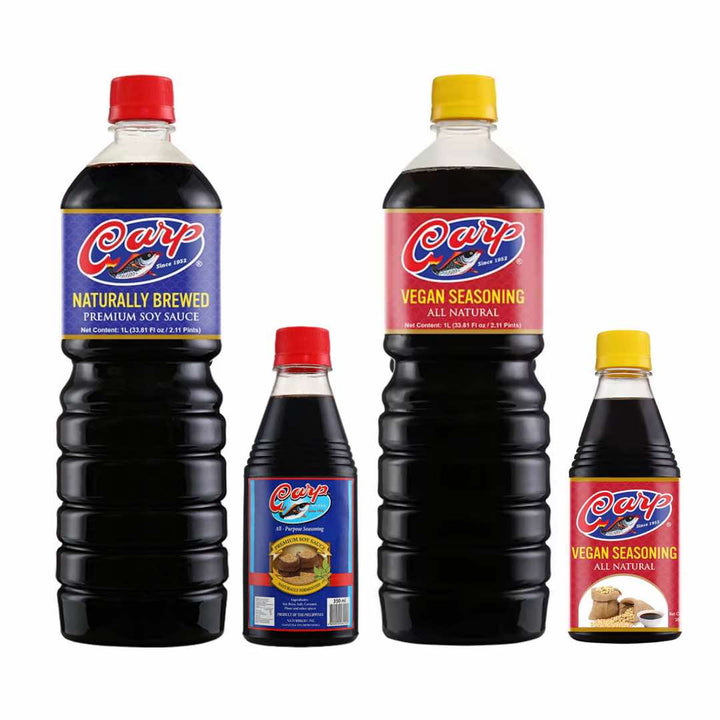 Carp Chinese Seasoning (Vegan Patis) & Soy Sauce (350ml & 1 Liter)