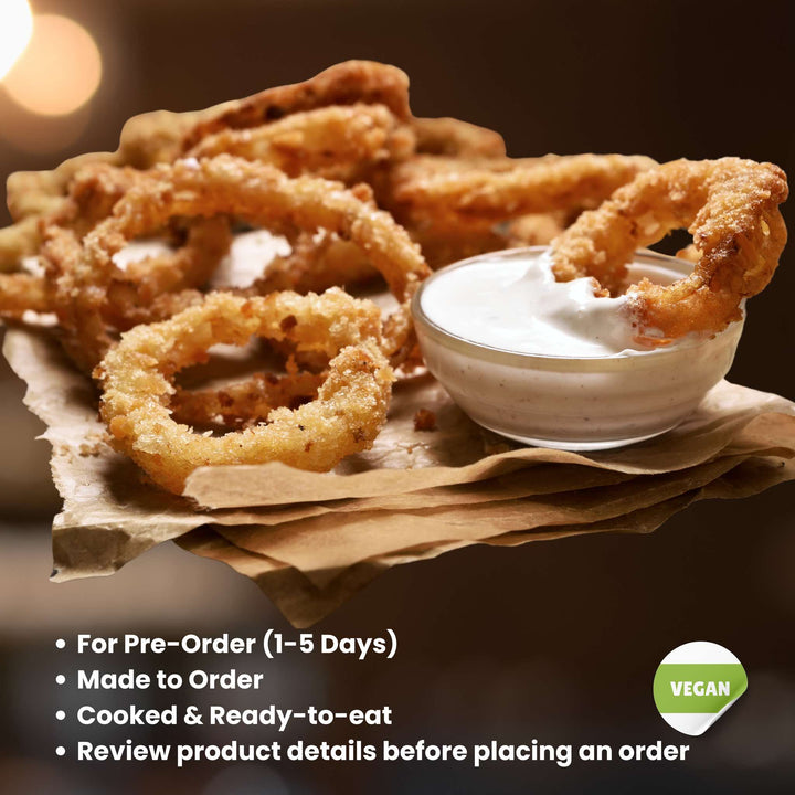 Fried Onion Rings with Dips Party Tray (For 1-5 Days Pre-Order | Made to order | Cooked & Ready To Eat)