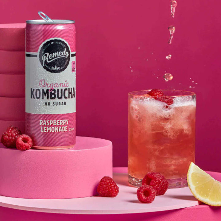 Raspberry Lemonade Sugar-free Organic Kombucha 250ml Can