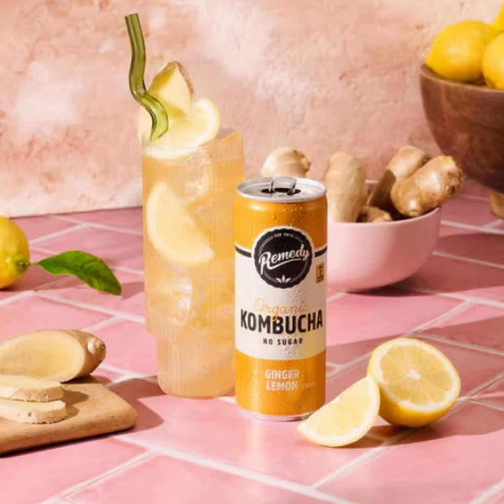 Ginger Lemon Sugar-free Organic Kombucha 250ml Can
