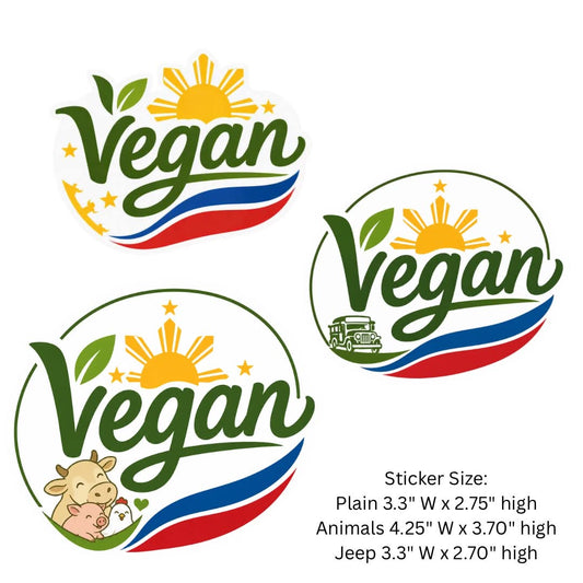 Vegan Specialty Sticker Pinoy Vegan Set of 3 (3 Stickers Per Pack)