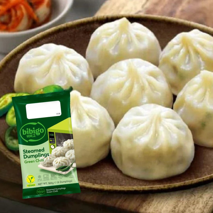 Bibigo Steamed Dumplings Green Chilli (Tray) 168g