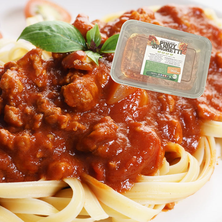 Pinoy Spaghetti Approx. 430g Heat and Eat 750ml Frozen Tub by Vegan Treats Manila