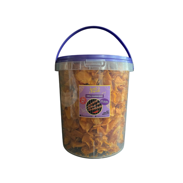 Chili BBQ Kamote Crisps by Sweet Kamote 4 Liter Tub (NOT CHILI! NOT SPICY!)