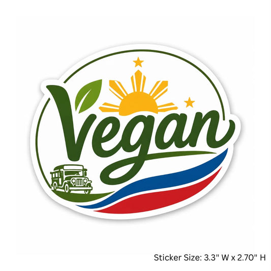 Vegan Specialty Sticker Pinoy Vegan with Jeepney 3 inches (1 Piece)