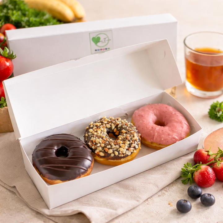 Donut Combo Box A3 (Dark Chocolate + Strawberry + Nutty Dark Choco) Thaw/Heat & Eat Frozen Box