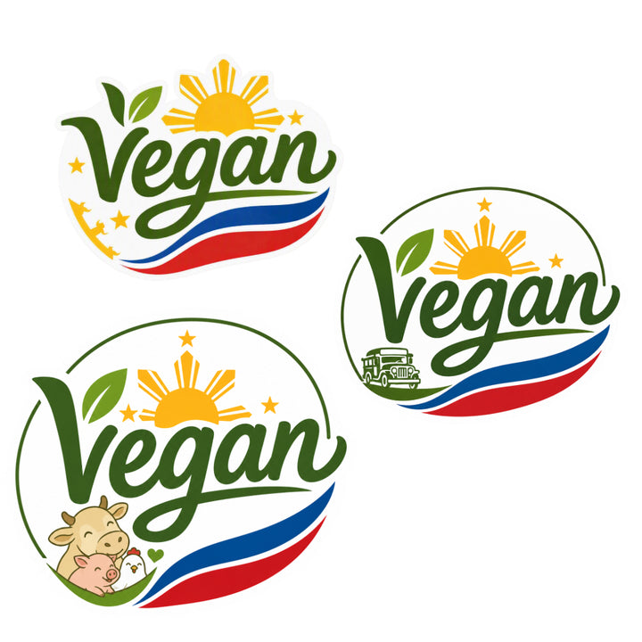 Vegan Specialty Sticker Pinoy Vegan Set of 3 (3 Stickers Per Pack)