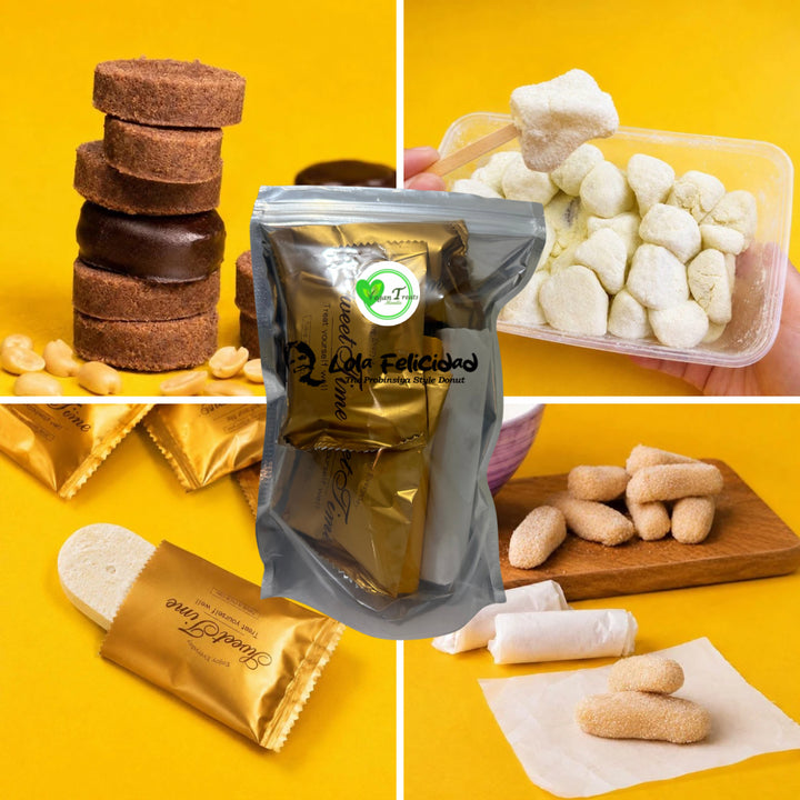 Assorted Lola Felicidad’s Pinoy Sweet Treats Sampler Pack (6 Variants - Vegan Chocnut, Macapuno, Pastillas, Polvoron)