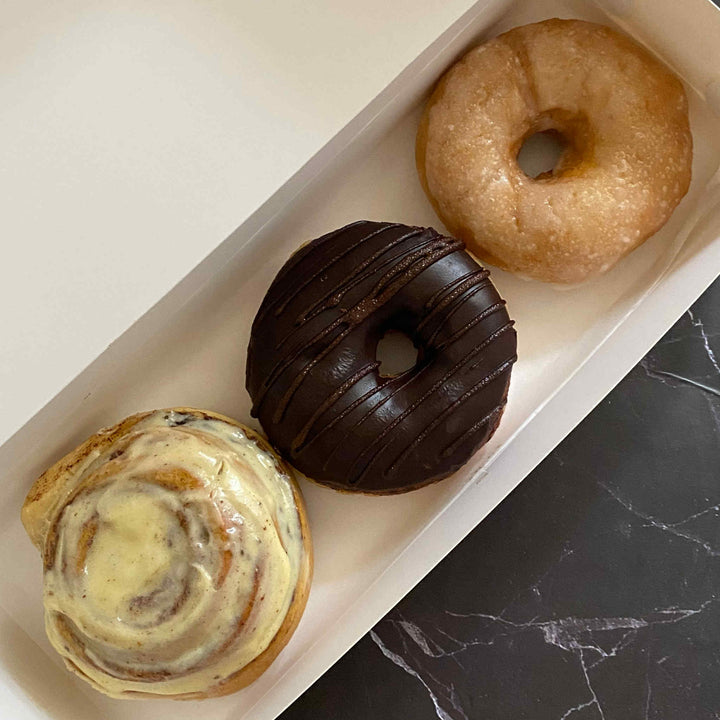 Donut Combo Box CDO (Cinnamon Roll + Dark Chocolate + Original Glazed)